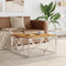 vidaXL - Salontafel - roestvrij - staal - en - massief - acaciahout - zilverkleurig