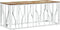 vidaXL - Salontafel - roestvrij - staal - en - massief - gerecycled - hout - zilver