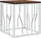 vidaXL - Salontafel - roestvrij - staal - en - massief - gerecycled - hout - zilver