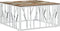vidaXL - Salontafel - roestvrij - staal - en - massief - gerecycled - hout - zilver