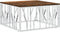 vidaXL - Salontafel - roestvrij - staal - en - massief - gerecycled - hout - zilver