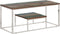 vidaXL - Salontafel - roestvrij - staal - en - massief - gerecycled - hout - zilver