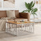 vidaXL - Salontafel - roestvrij - staal - en - massief - gerecycled - hout - zilver
