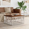 vidaXL - Salontafel - roestvrij - staal - en - massief - gerecycled - hout - zilver