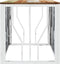vidaXL - Salontafel - roestvrij - staal - en - massief - gerecycled - hout - zilver