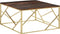 vidaXL - Salontafel - roestvrij - staal - en - massief - hout - goudkleurig