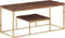 vidaXL - Salontafel - roestvrij - staal - en - massief - hout - goudkleurig
