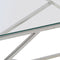 vidaXL - Salontafel - roestvrijstaal - en - gehard - glas - zilverkleurig