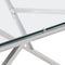 vidaXL - Salontafel - roestvrijstaal - en - gehard - glas - zilverkleurig