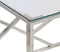 vidaXL - Salontafel - roestvrijstaal - en - gehard - glas - zilverkleurig