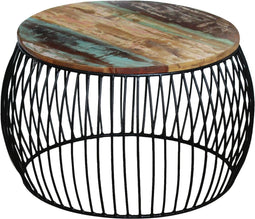 vidaXL - Salontafel - rond - 68x37 - cm - massief - gerecycled - hout