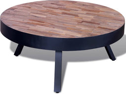 vidaXL - Salontafel - rond - gerecycled - teakhout