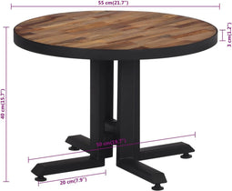 vidaXL - Salontafel - rond - Ø55x40 - cm - massief - gerecycled - teakhout