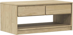 vidaXL - Salontafel - SAUDA - 99x55x45 - cm - massief - grenenhout - eikenkleurig