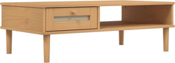 vidaXL - Salontafel - SENJA - 100x55x33 - cm - rattan-look - massief - hout - bruin