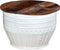 vidaXL - Salontafel - tonvormig - massief - gerecycled - hout - wit