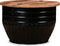 vidaXL - Salontafel - tonvormig - massief - gerecycled - hout - zwart