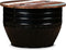 vidaXL - Salontafel - tonvormig - massief - gerecycled - hout - zwart