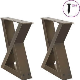 vidaXL - Salontafelpoten - 2 - st - 30x(30-31,3) - cm - staal - naturel