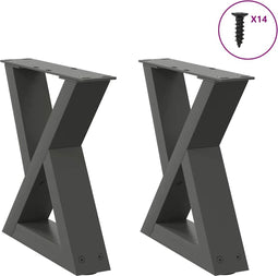 vidaXL - Salontafelpoten - 2 - st - 30x(30-31,3) - cm - staal - antraciet