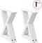 vidaXL - Salontafelpoten - 2 - st - 30x(30-31,3) - cm - staal - wit