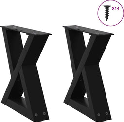 vidaXL - Salontafelpoten - 2 - st - 30x(30-31,3) - cm - staal - zwart