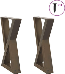 vidaXL - Salontafelpoten - 2 - st - 38x(42-43,3) - cm - staal - naturel