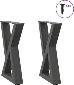 vidaXL - Salontafelpoten - 2 - st - 38x(42-43,3) - cm - staal - antraciet