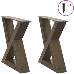 vidaXL - Salontafelpoten - 2 - st - 40x(30-31,3) - cm - staal - naturel