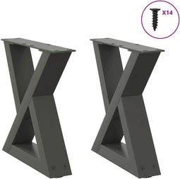 vidaXL - Salontafelpoten - 2 - st - 40x(30-31,3) - cm - staal - antraciet