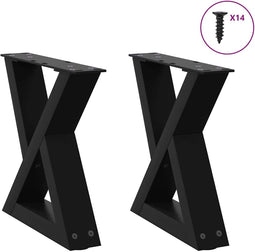 vidaXL - Salontafelpoten - 2 - st - 40x(30-31,3) - cm - staal - zwart