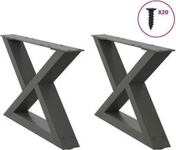 vidaXL - Salontafelpoten - 2 - st - 50x(30-31,3) - cm - staal - antraciet