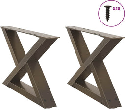 vidaXL - Salontafelpoten - 2 - st - 50x(30-31,3) - cm - staal - naturel