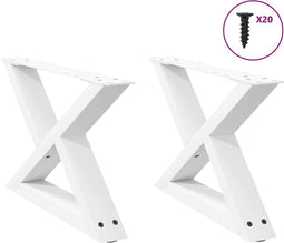 vidaXL - Salontafelpoten - 2 - st - 50x(30-31,3) - cm - staal - wit