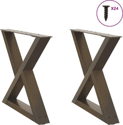 vidaXL - Salontafelpoten - 2 - st - 50x(42-43,3) - cm - staal - naturel