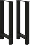 vidaXL - Salontafelpoten - 2 - st - 50x(90-91) - cm - staal - zwart