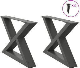 vidaXL - Salontafelpoten - 2 - st - 60x(30-31,3) - cm - staal - antraciet