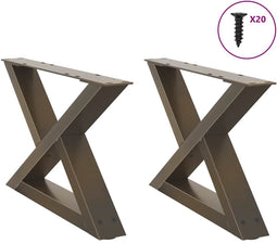 vidaXL - Salontafelpoten - 2 - st - 60x(30-31,3) - cm - staal - naturel