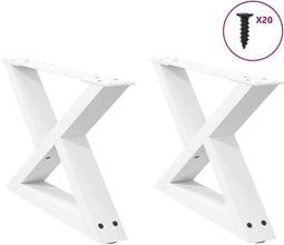 vidaXL - Salontafelpoten - 2 - st - 60x(30-31,3) - cm - staal - wit