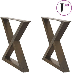 vidaXL - Salontafelpoten - 2 - st - 60x(42-43,3) - cm - staal - naturel