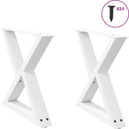 vidaXL - Salontafelpoten - 2 - st - 60x(42-43,3) - cm - staal - wit