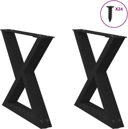 vidaXL - Salontafelpoten - 2 - st - 60x(42-43,3) - cm - staal - zwart