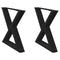 vidaXL - Salontafelpoten - 2 - st - 60x(42-43,3) - cm - staal - zwart