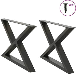 vidaXL - Salontafelpoten - 2 - st - 70x(42-43,3) - cm - staal - antraciet