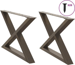 vidaXL - Salontafelpoten - 2 - st - 70x(42-43,3) - cm - staal - naturel