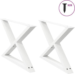 vidaXL - Salontafelpoten - 2 - st - 70x(42-43,3) - cm - staal - wit