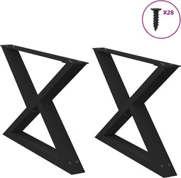 vidaXL - Salontafelpoten - 2 - st - 70x(42-43,3) - cm - staal - zwart