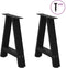 vidaXL - Salontafelpoten - 2 - st - A-vormig - 38x(42-43) - cm - staal - zwart