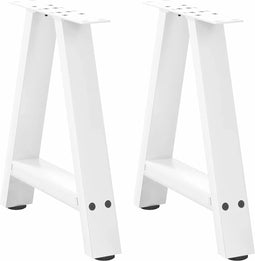 vidaXL - Salontafelpoten - 2 - st - A-vormig - 50x(42-43) - cm - staal - wit