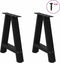 vidaXL - Salontafelpoten - 2 - st - A-vormig - 50x(42-43) - cm - staal - zwart